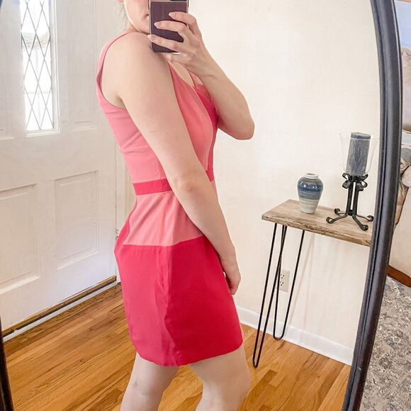 Jay Godfrey Pink Colorblock Silk Mini Dress 8 - Picture 3 of 8